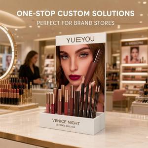Expositor de Acrílico Blanco Plegable Resistente al Agua para Máscara de Pestañas y Brillo Labial con Impresión Completa en la Parte Posterior, Logotipo de Marca Personalizado, Mostrador de Cosméticos - Product Image 3