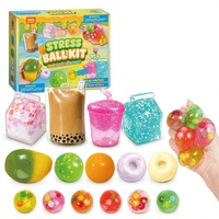 Kit de création de boules squishy en caoutchouc, version anglaise, pour boissons, thème alimentaire réaliste, jouet à rebond lent, pour 14 ans et plus