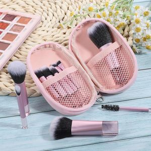 Juego de Brochas de Maquillaje Veganas Personalizadas de 10 Piezas, Portátiles, Lindas, de Lujo, Color Rosa, Premium, de Viaje, Sintéticas, Profesionales, Mini, con Estuche de PU - Product Image 2