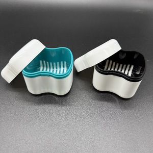 Estuche para dentaduras postizas estilo europeo, estuche para aparatos dentales, estuche de almacenamiento de malla desmontable, estuche para remojar dentaduras postizas completas, estuche para limpieza de aparatos dentales - Product Image 1