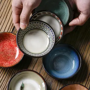 Juego de platos para salsa de soja de cerámica estilo japonés nórdico venta directa al por mayor de fábrica Harmony