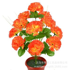 Zhaoping hoa lụa 12 đầu trái cây màu xanh lá cây chi nhánh hoa cẩm chướng - Product Image 5
