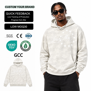 Sudadera con Capucha de Invierno con Forro Polar, Sudadera Lisa de Lujo de 500 g/m², Hombros Caídos, Felpa Francesa, 100% Algodón, Corte Regular, Apliques - Product Image 1