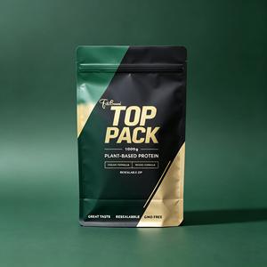 OEM MOQ 500 Premium Gold Foil Flat Bottom Resealable <b>Protein</b> Pouch 1000g for Whey <b>Protein</b> Isolate Gluten Free GMO Free Retail - Product Image 3