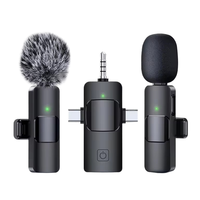 Microphone Lavalier K15 moins cher 3 en 1 pour l'enregistrement vidéo sans fil multi-appareils