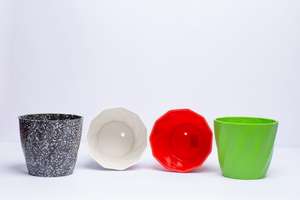 Pot de fleurs rond en plastique PP durable, petit format, décoratif, pour plantes succulentes d'intérieur, taille moyenne, prix d'usine - Product Image 4