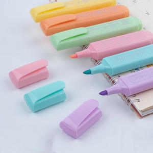 Stylo surligneur personnalisé avec logo OEM d'usine, encre fluorescente pastel, ensemble de marqueurs textuels pour l'école et le bureau - Product Image 2