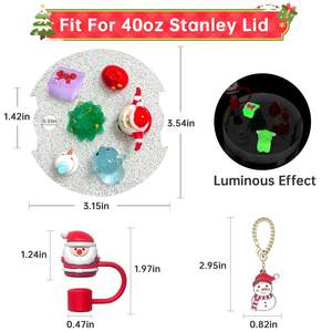 كوب هالالوان كأس الفلورسنت ثلاثي الأبعاد قطعة العلامة التجارية ، قطر كبير غطاء الغبار سدادة القش الشرب - Product Image 3