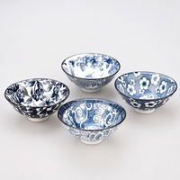 Service à thé en céramique porcelaine bleu blanc, rétro, verre à vin, service cadeau,