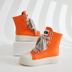 Chaussures Pour Femmes En Gros Shoelace Chaussures Outdoor Casual Boots Fashion High Top PU <b>Leather</b> Ladies Platform <b>Sneakers</b> - Product Image 5