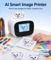 Mini-imprimante thermique portable intelligente IA sans fil en ABS avec batterie au lithium pour enfants, impression vocale, d'images, de photos et de documents