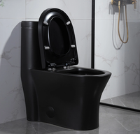 Usine personnalisée moderne noir double chasse montée au sol salle de bain Czarna Toaleta placard à eau une pièce céramique WC cuvette de toilette