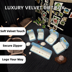 Wholesale Hot Sale Luxury Custom Logo Bracelet Necklace Ring Velvet Box Jewelry Gift Cases Packaging <b>Valentine</b> <b>Boxes</b> Set - Product Image 2