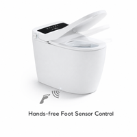 WC intelligent certifié CE, chauffage instantané, capteur de pied, double chasse, 220V, à poser au sol, siphon en P et en S, 300/400mm, design moderne