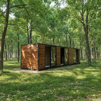 Maison préfabriquée en bois de 40 pieds à prix abordable, avec structure en acier haute intensité, design moderne, portable, pour camping, chambre et salon, durée de vie de 50 ans