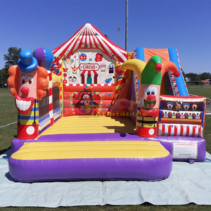 Castillo inflable gigante de circo para exteriores con tobogán, parque infantil comercial con brincolín de payaso. - Product Image 2