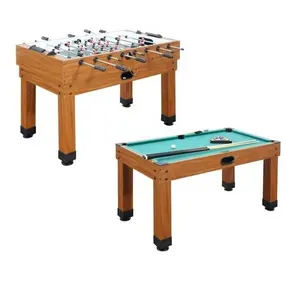 55'' 2 in 1 multi game kids indoor sports billiard pool table and football soccer table combo