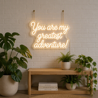 Art mural néon personnalisé, résistant aux intempéries, néon flexible RVB, enseigne néon « Vous êtes ma plus grande aventure » pour mariage, néon de vitrine en gros