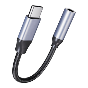 <span class=keywords><strong>Adaptateur</strong></span> audio en alliage d'aluminium tressé en nylon pour Samsung <span class=keywords><strong>USB</strong></span> Type C 3.5mm Aux Headphones OT Protection Digital IC - Product Image 1