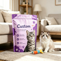 Emballage personnalisé pour aliments pour animaux de compagnie, résistant à l'humidité, refermable, imprimé, sachet en plastique refermable pour friandises sèches pour chats et chiens