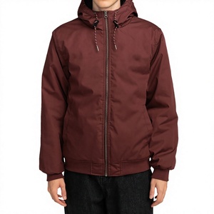 <b>Men</b> Hooded Zip Up Jacket Solid Color Bomber <b>Coat</b> Casual Outerwear Windproof for Spring Autumn Wear Hooded Bomber Jackets For <b>Men</b> - Product Image 4