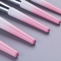 Nouvel ensemble de 10 pinceaux éventail en nylon à manche en bois pour le visage, l'eye-liner, le mascara, le crayon à sourcils et l'application du rasoir