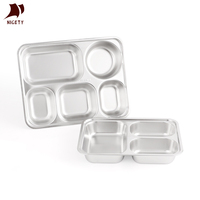 Assiettes de service rectangulaires en acier inoxydable 304 personnalisées avec couvercles en acier inoxydable pour faible MOQ – Vente en gros