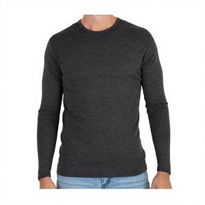 Camiseta de Manga Larga con Cuello Redondo para Hombre, de Alta Calidad, Ajustada, Transpirable, de Algodón Jersey, Reflectante, Informal, Deportiva, 260 g/m² - Product Image 2