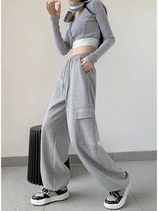 All'ingrosso <span class=keywords><strong>pantaloni</strong></span> antisudore da <span class=keywords><strong>donna</strong></span> <span class=keywords><strong>pantaloni</strong></span> Casual Vintage <span class=keywords><strong>pantaloni</strong></span> da <span class=keywords><strong>donna</strong></span> <span class=keywords><strong>pantaloni</strong></span> in tessuto a vita alta con tasche - Product Image 4