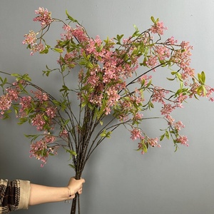 Fleurs artificielles de haute qualité en lilas, à longues tiges, en tissu de soie blanc et rose, pour arrangements floraux, décoration de mariage, de maison et de fête - Product Image 5