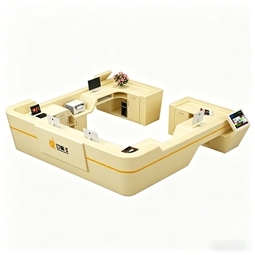 Source Factory Fiberglass Front Desk Custom Size Color Luxury Reception Desk for Interior - Product Image 5