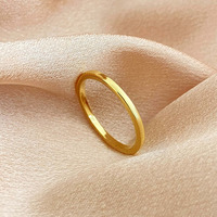 Foxi plaine bagues design simple femmes bague en laiton plaqué or bijoux en gros anneaux empilables
