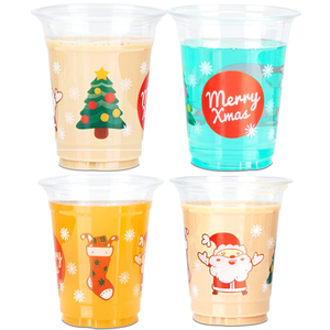 Gobelets en plastique transparent jetables personnalisés en gros, tailles 10-24 oz, avec couvercle plat ou bombé, style à paroi simple pour café glacé - Product Image 5