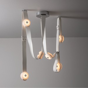 Italian Minimalist Belt Design Chandelier Multi Head Led Light E27 Switch Control For Living Room Loft Villa Stairwell Dining - Product Image 4