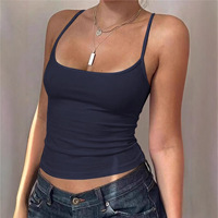 Débardeur Femme en Soie de Lait à Col U, Coupe Slim, Court, Sans Manches, Épaules Dénudées, pour l'Été, Vente en Gros, Personnalisation OEM