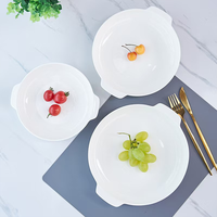 Nieuw design witte keramische dinerbord groothandel bottenporselein diepe fruitbord voor keukengerei