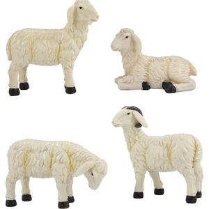 Figurines de la Nativité, ensemble de 4 moutons, hauteur 12,6 cm, compatibles avec les figurines de 30 cm, figurine et jouet de Noël - Product Image 1