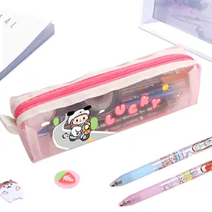 펜 가방 나일론 메쉬 주름 방지 보이는 필통 다채로운 연필 가방 맞춤형 선물로 투명 작은 연필 가방