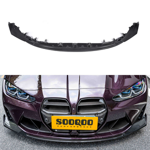 Set di 3 Pezzi in Fibra di Carbonio Prepreg Stile CS per Labbro Anteriore, Compatibile con <span class=keywords><strong>BMW</strong></span> M3 G80 G81 M4 G82 G83 dal 2021, Stampaggio in Autoclave con Clip OEM - Product Image 2
