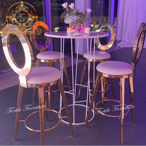 Conjunto de <span class=keywords><strong>mesa</strong></span> <span class=keywords><strong>y</strong></span> taburete alto para Bar de cóctel, mobiliario con espalda hueca, venta al por mayor - Product Image 5