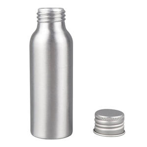 Suministro de fábrica personalizada diseño vacía de 200ml color natural botella de aluminio con tornillo de metal tapa - Product Image 2