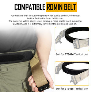 IDOGEAR 1.7인치 스포츠 블랙 나일론 후크 앤 루프 EDC 나일론 남성 벨트 허리 벨트 전술용 이너 벨트 - Product Image 2