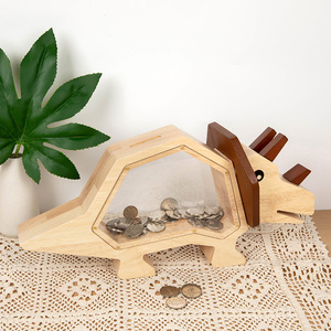 Hucha de madera premium con forma de dinosaurio, adorable caja transparente para ahorrar dinero para niños, adorno decorativo para el hogar y <span class=keywords><strong>juguete</strong></span> - Product Image 6