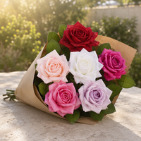 Roses artificielles au toucher réel, roses artificielles hydratantes, décoration pour la maison, le salon, la table à manger