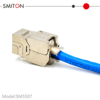 Jack Keystone RJ45 8P8C Tanpa Alat, Terlindungi, untuk Cat6a, Cat7, Cat8, dan SFTP