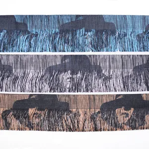 Bordi con frange lunghe in nappa stampate con logo personalizzato per accessorio per abbigliamento