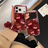 Coque de téléphone antichoc en TPU avec sangle cerise et nœud, pour usage quotidien, compatible iPhone 18 Pro Max, protection anti-perte de l'appareil photo, OEM