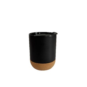 Venta de Fábrica: Taza de Cerámica Brillante de 400ml y 500ml con Tapa de Plástico Negra Ecológica y Bandeja de Corcho para el Hogar, Cerveza, Leche, Regalos Modernos, Sublimación - Product Image 5