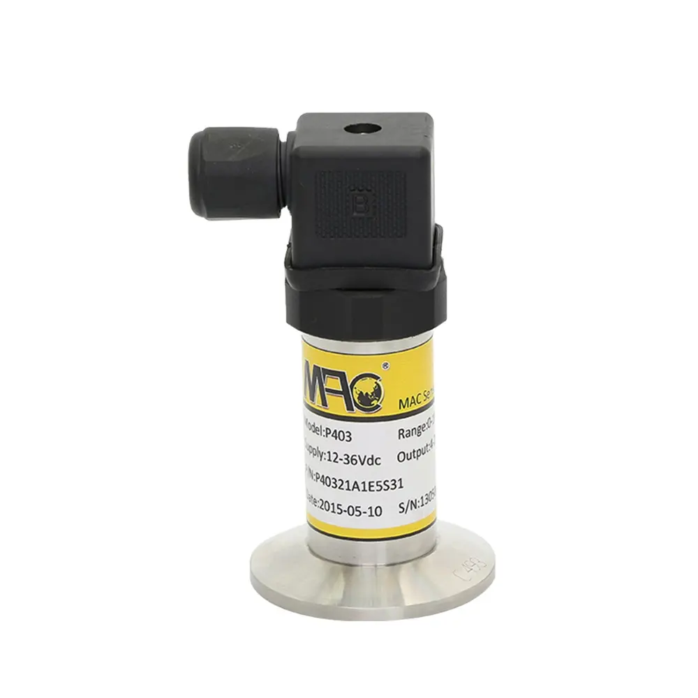 Transmetteur de capteur de pression sanitaire à membrane affleurante de qualité alimentaire P403 0.5% FS