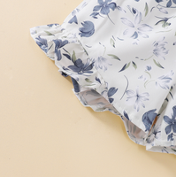 Ensemble chemise à fleurs et short assorti pour bébé fille, vêtements d'été tendance pour enfants, vente en gros, précommande